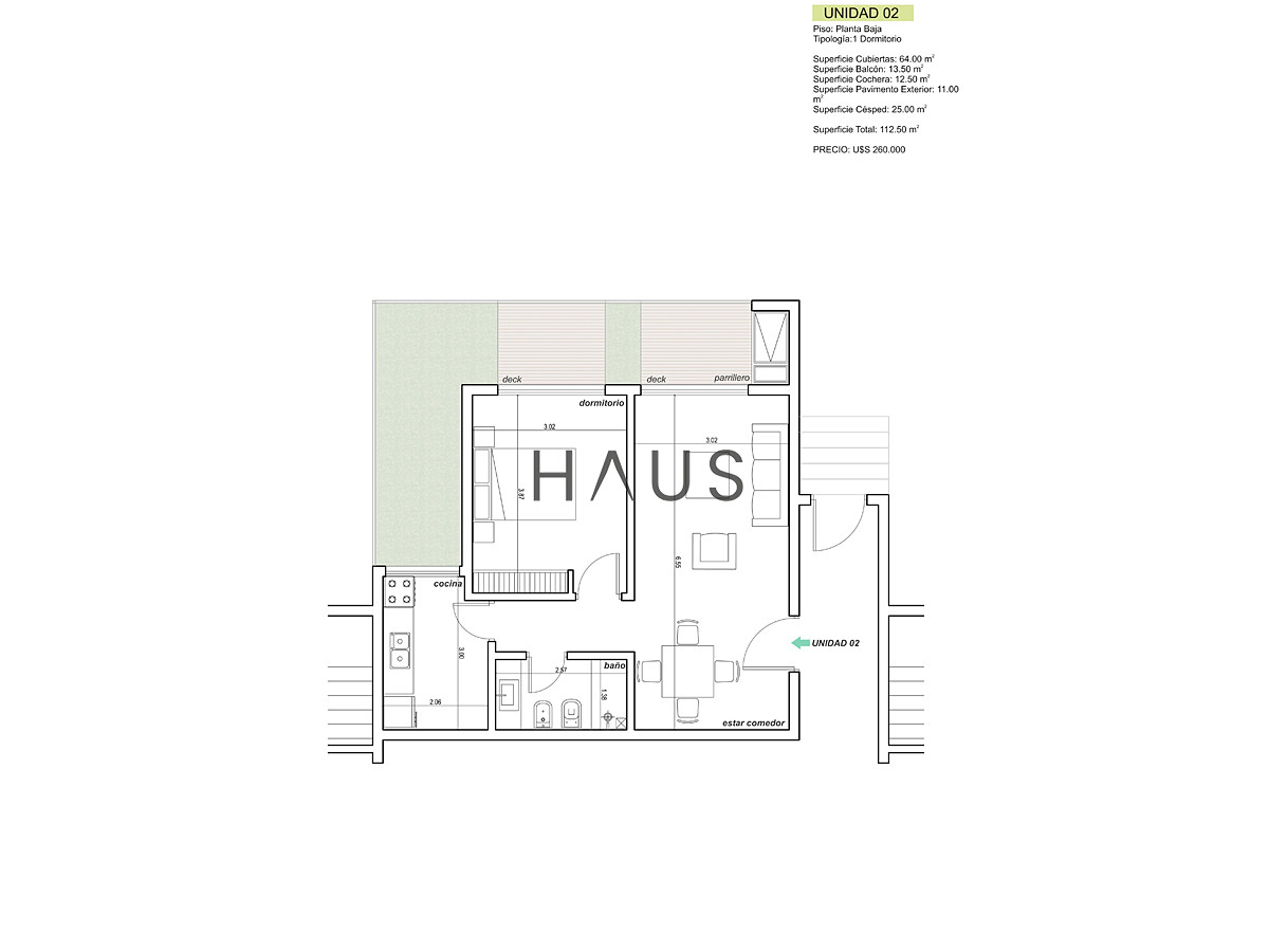 Apartamento ID.337 - Apartamento en construcción en la Mansa 1 dormitorio con parrillero