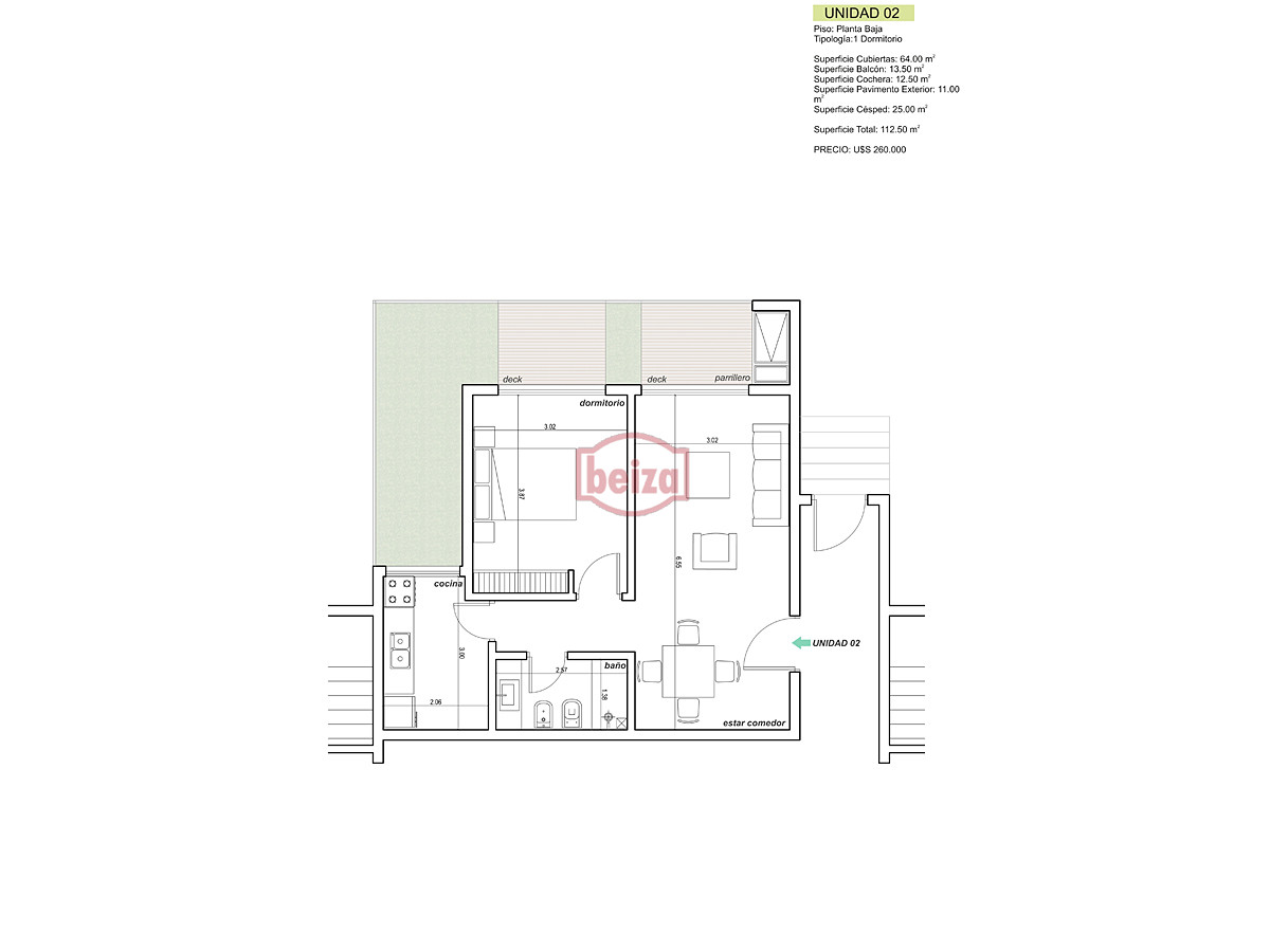 Apartamento ID.167039/Espectacular-departamento-a-metros-del-Mar - Apartamento en construcción en la Mansa 1 dormitorio con parrillero