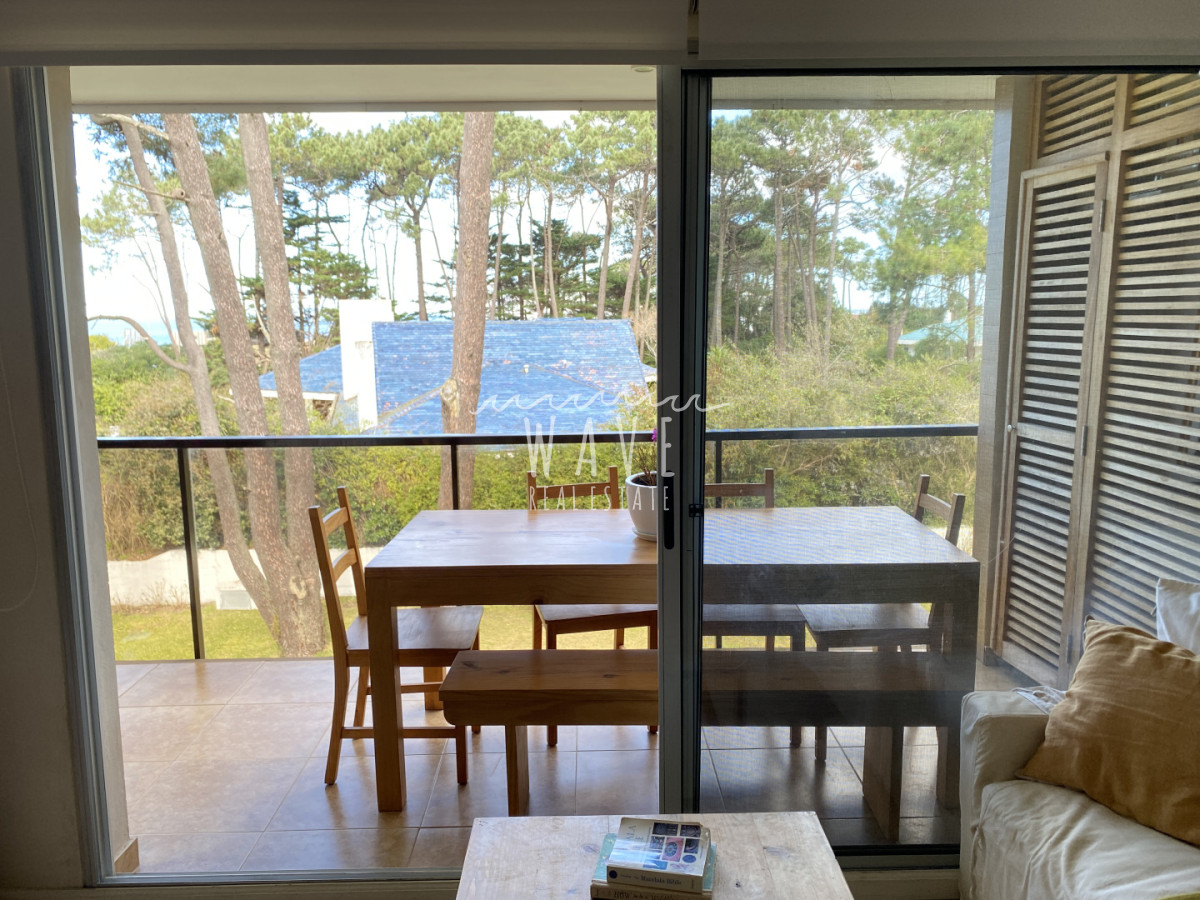 Apartamento ID.5393 - Venta de apartamento de 2 dormitorios en Rincón del Indio, Pda 23, orientación bosque con vista al mar, parrillero propio