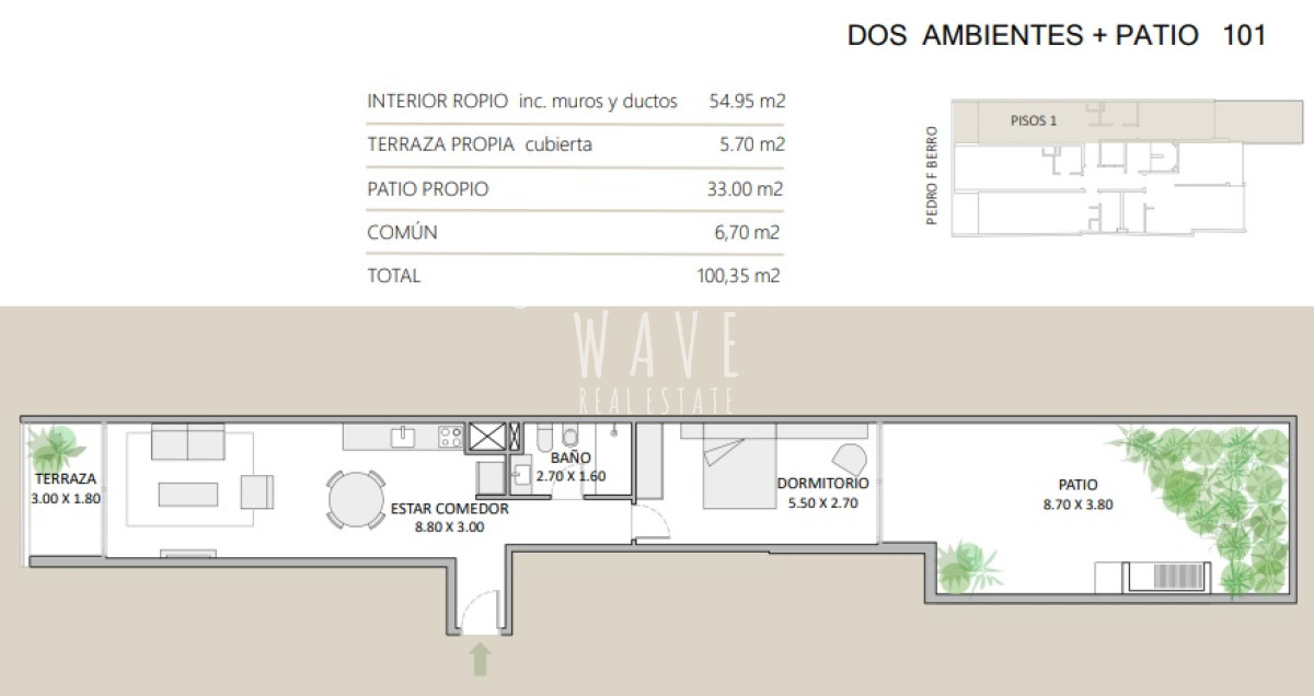 Apartamento ID.4415 - Apto de 1 Dorm. con terraza y Patio