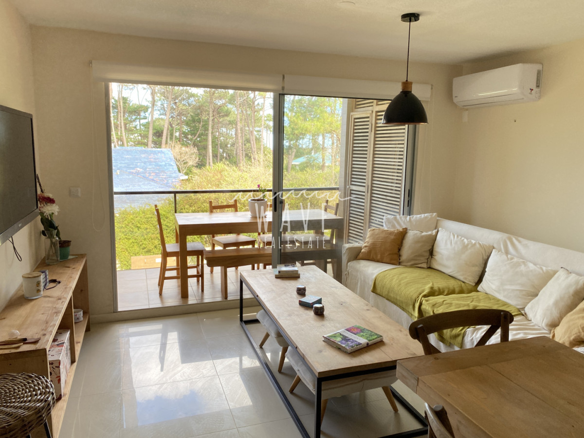 Apartamento ID.5393 - Venta de apartamento de 2 dormitorios en Rincón del Indio, Pda 23, orientación bosque con vista al mar, parrillero propio