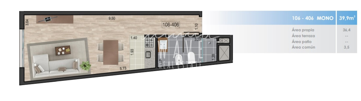 Apartamento ID.4413 - Mono-ambiente próximo WTC