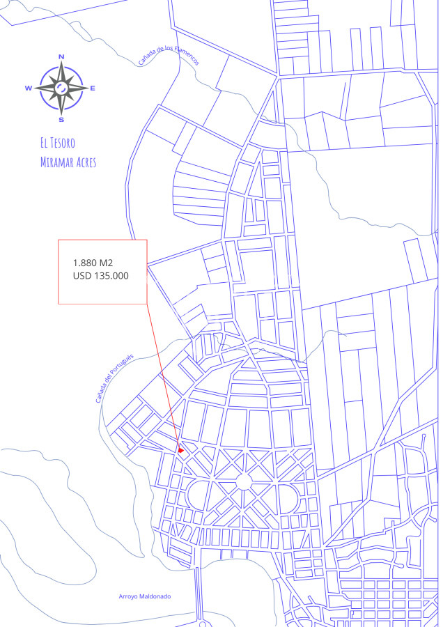 Terreno ID.941 - Venta de Terreno de 1880 m2 en El Tesoro próximo a La Barra, Punta del Este.