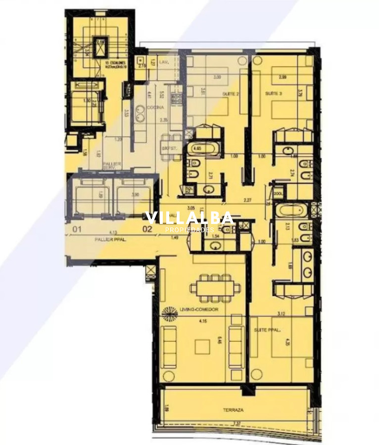 Apartamento ID.1647 - Le Jardin, 3 suites. Amplia planta