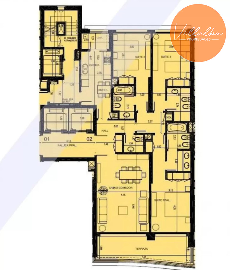 Apartamento ID.1647 - Le Jardin, 3 suites. Amplia planta