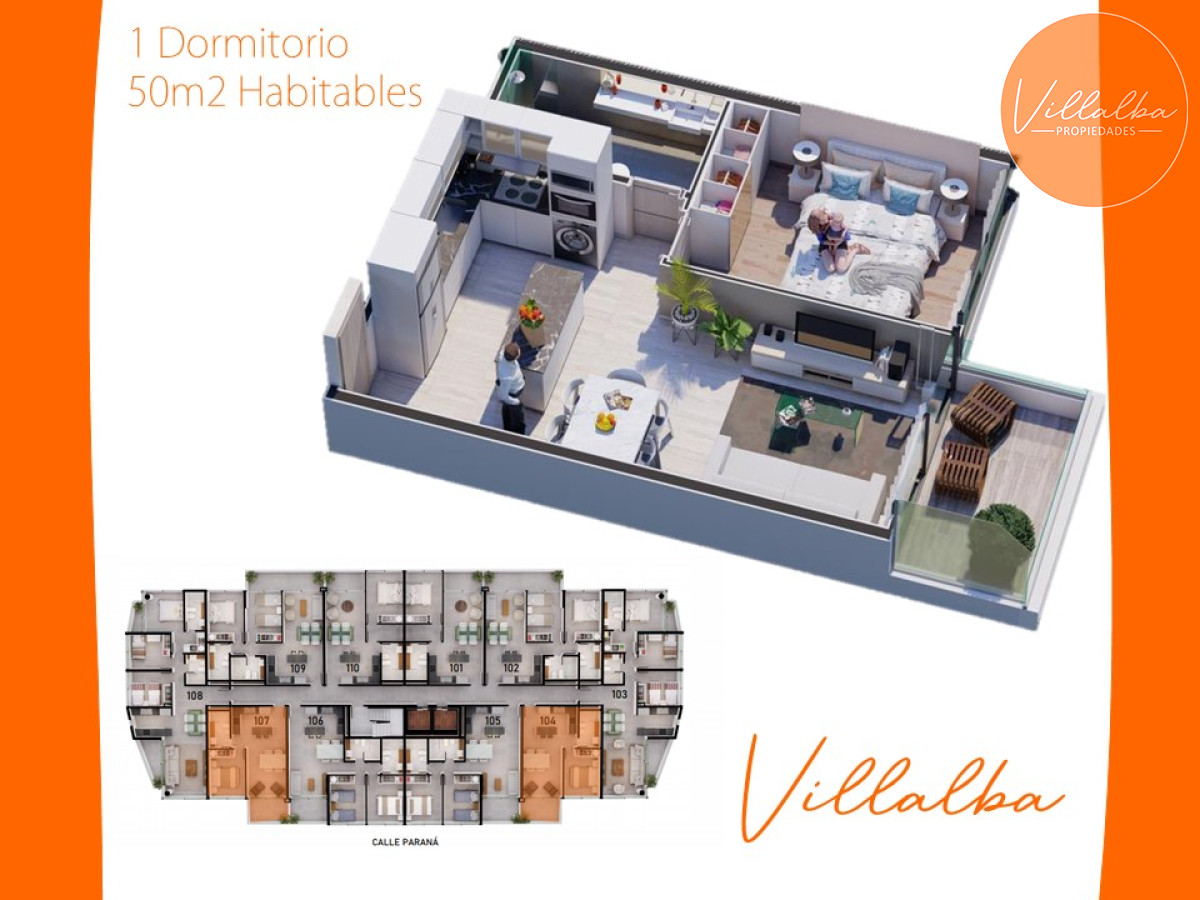 Apartamento ID.2402 - View II. Unidad de 1 dormitorio, 1 baño