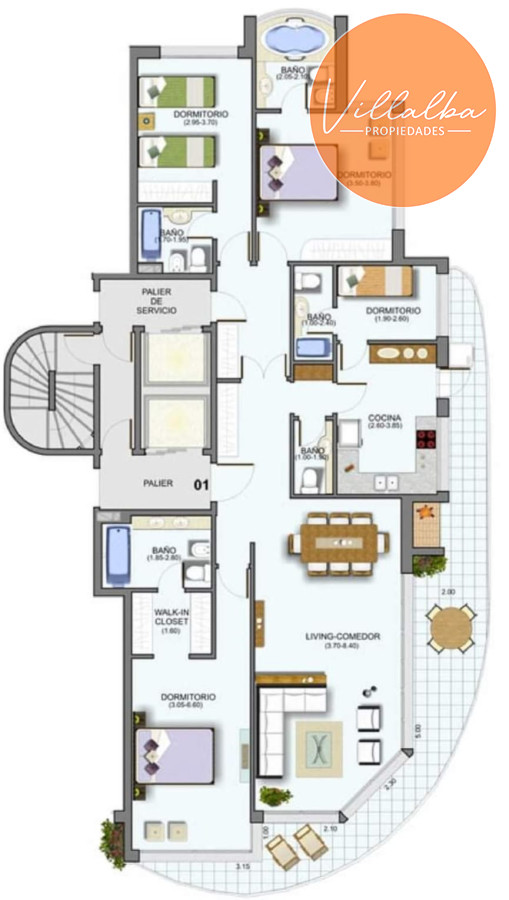 Apartamento ID.3072 - Espectacular Apartamento de 4 Dormitorios a metros de la rambla, playa mansa.
