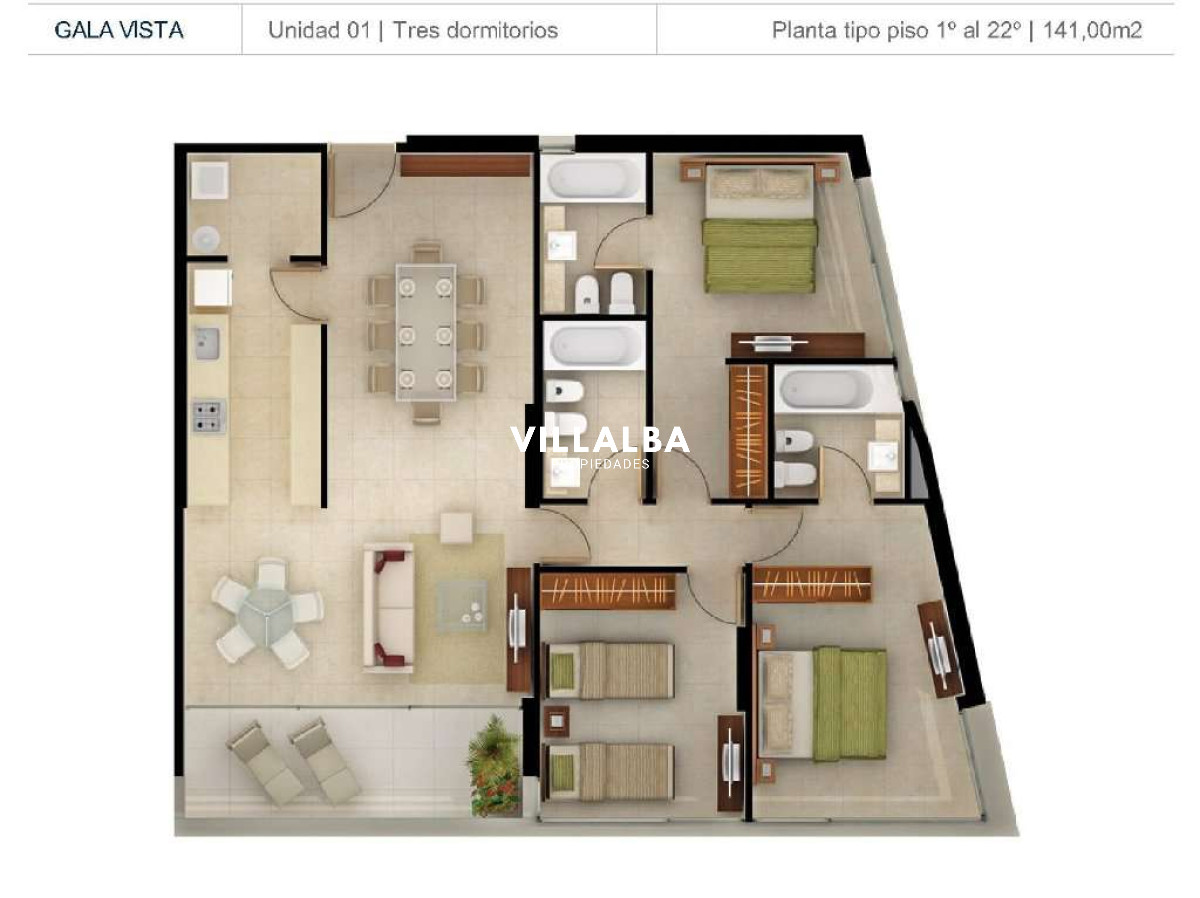 Apartamento ID.1760 - Gala Vista- Una torre con servicios y gastos bajos.