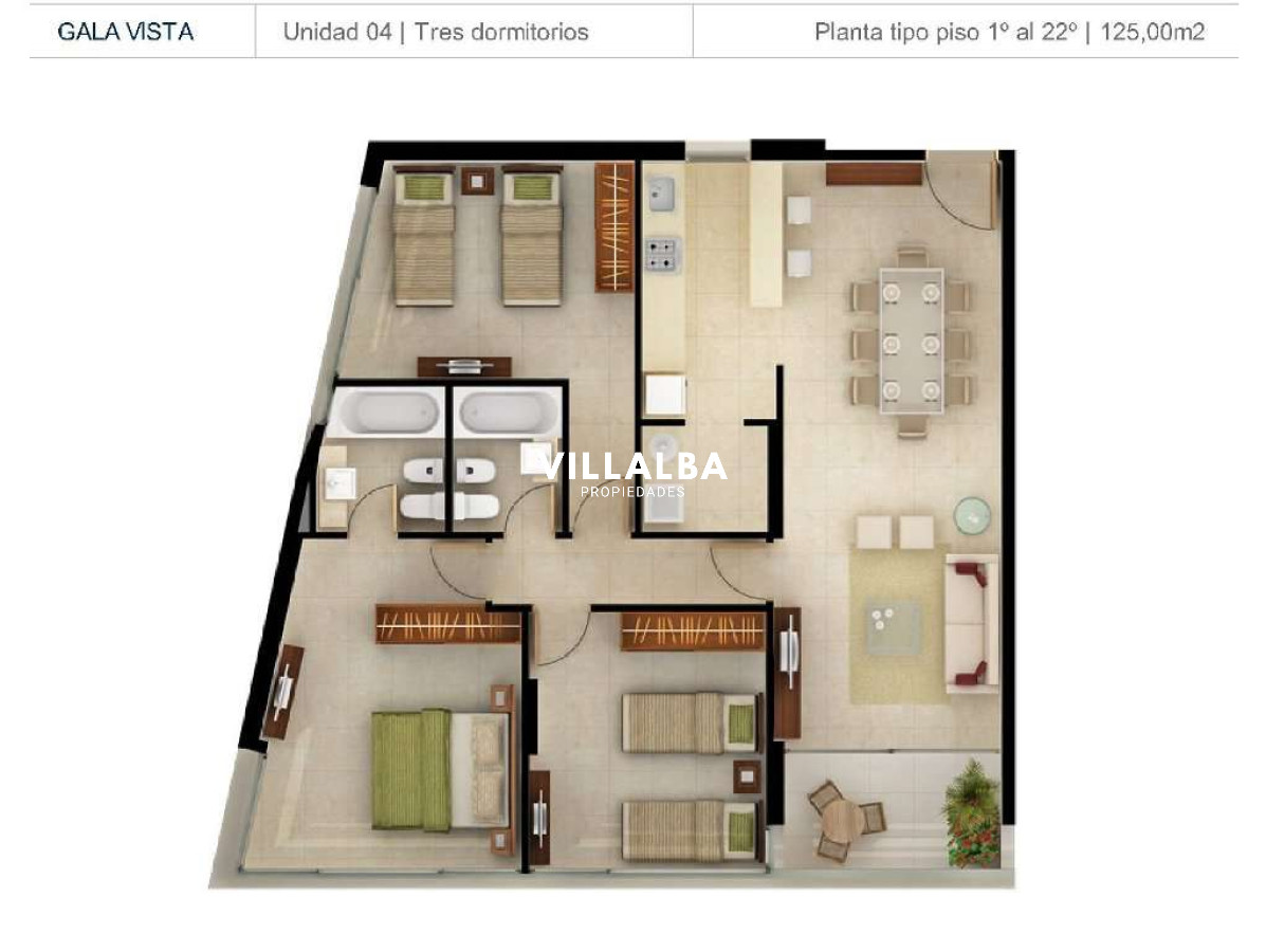 Apartamento ID.4772 - Venta apartamento 3 dormitorios 2 baños 