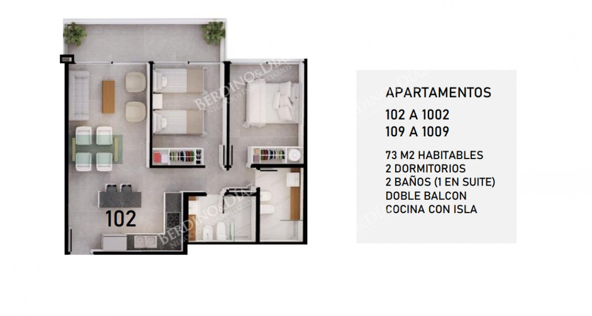 Apartamento ID.1006 - Apartamento ¡PREVENTA! 2 dormitorios en 100 cuotas