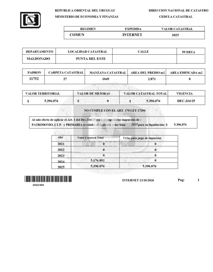 Terreno ID.967 - Terreno de 2.871 m2