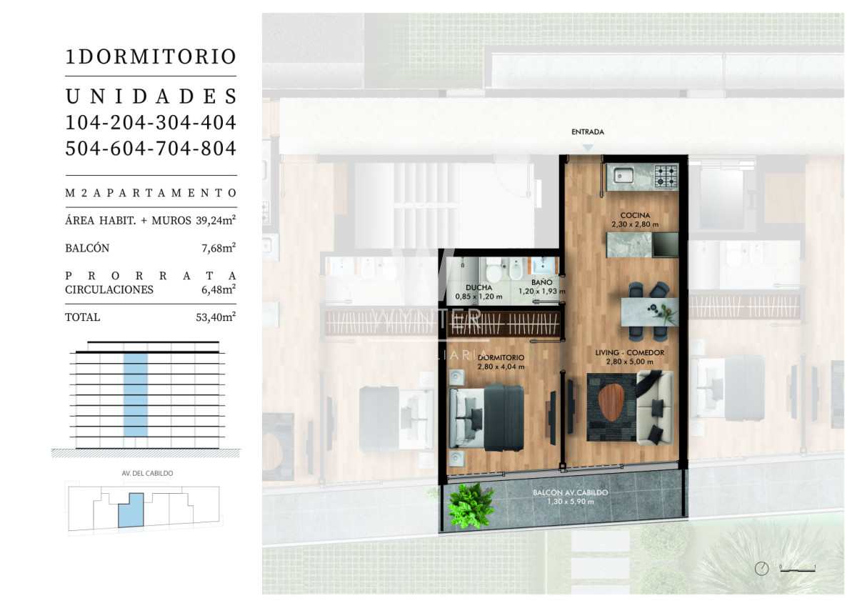 Apartamento ID.6706 - Apartamento 1 dormitorios Roosevelt 
