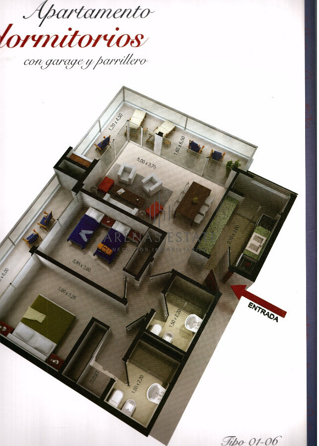 Apartamento ID.3193 - Venta apartamento de 2 dor con parrillero, balcón en Puta del Este