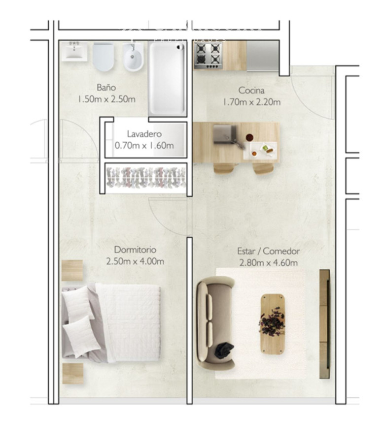 Apartamento ID.8863 - Preventa de Apartamento de 1 dormitorios en piso 2. Bloque D. Maldonado - Punta del Este