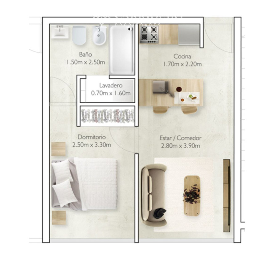 Apartamento ID.8873 - Preventa de Apartamento de 1 dormitorio en segundo piso. Bloque D. Maldonado - Punta del Este