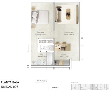 Preventa de Apartamento de 1 dormitorios en piso 2. Bloque 3. Maldonado - Punta del Este