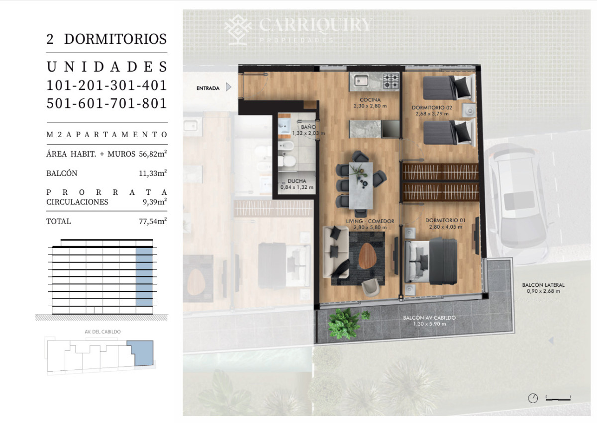 Apartamento ID.9984 - LANZAMIENTO Apartamento de 2 dormitorios en SEE Bosque — Punta del Este