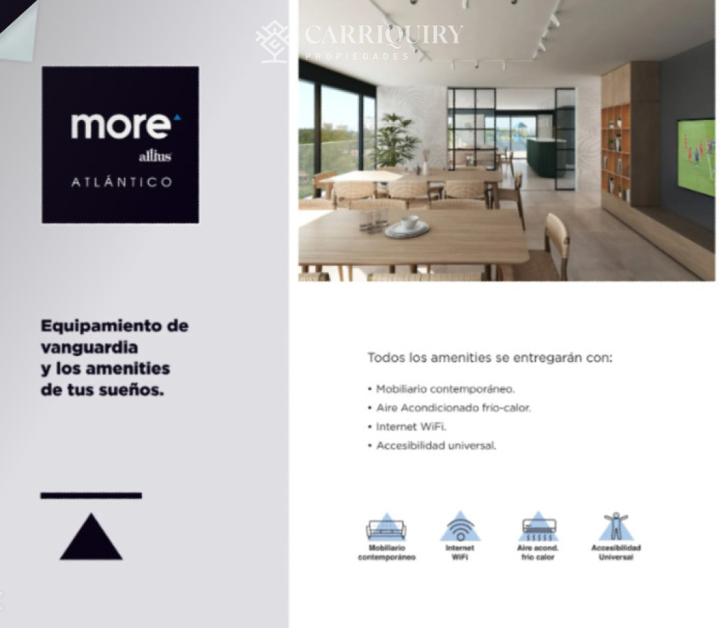 Apartamento ID.9973/VENTA-APARTAMENT-DE-2-DORMOTIORIOS-A-ESTRENAR-EN-MALDONADO-BENEFICIOS-FISCALES-IDEAL-PARA-RENTAS - More Atlántico Torre 2 - Viví Punta del Este todo el año - MONOAMIENTE DE 36 M2 PISO ALTO