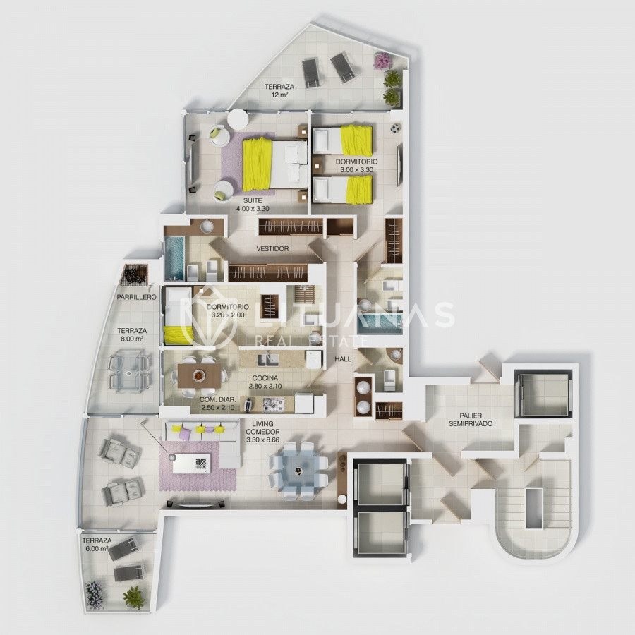 Apartamento ID.41 - Piso alto de 2 dormitorios y dep. 