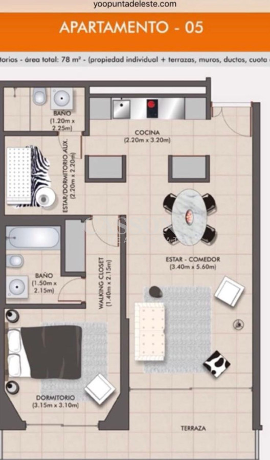 Apartamento ID.2329 - OPORTUNIDAD EN EDIFICIO YOO, PUNTA DEL ESTE 