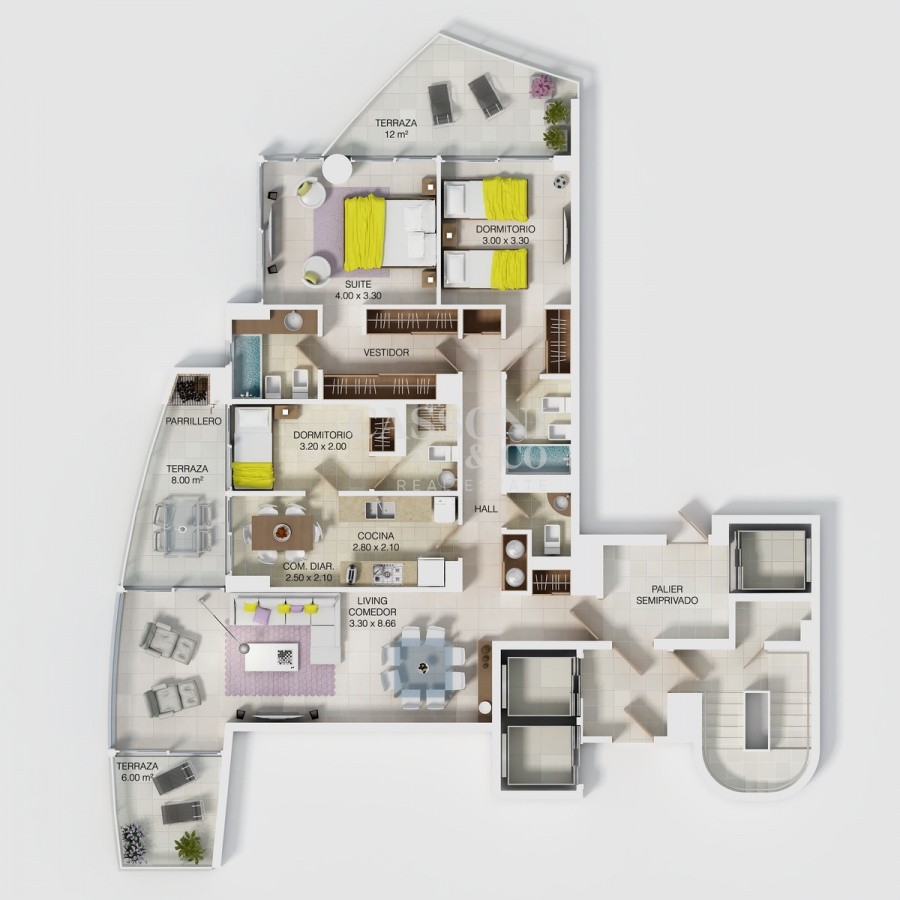 Apartamento ID.254 - Piso alto de 2 dormitorios y dep. 