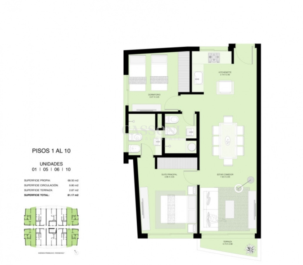 Apartamento ID.251 - Confortables Aptos de 2 Dormitorios Torre Greenlife 