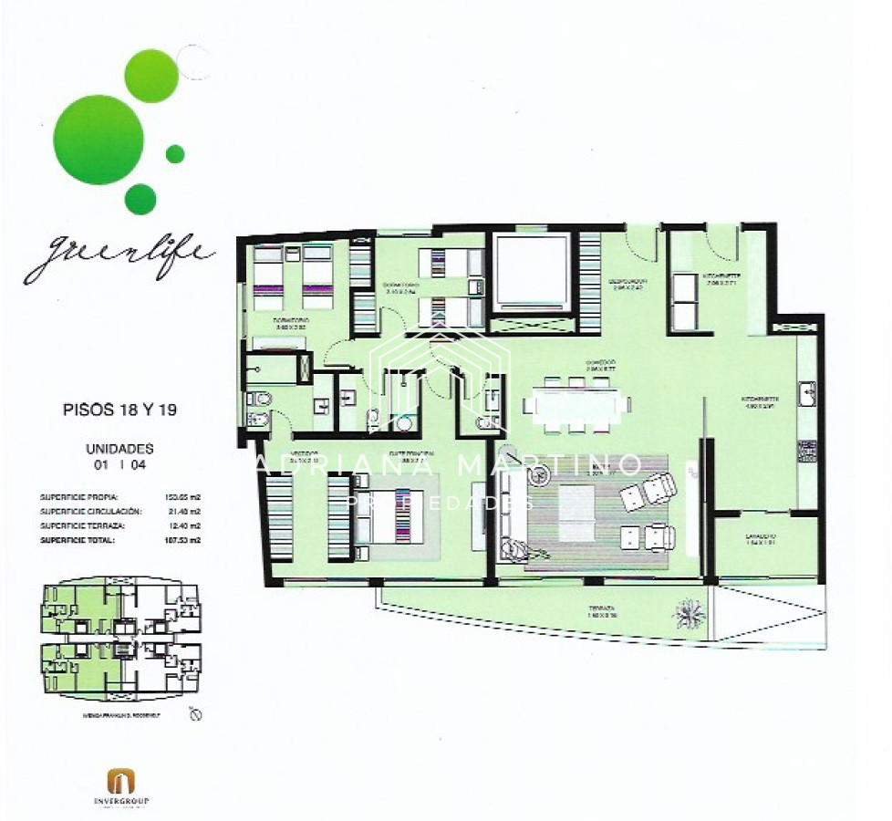 Apartamento ID.71721 - Greenlife - 3 dormitorios con 3 baños - OPORTUNIDAD.
