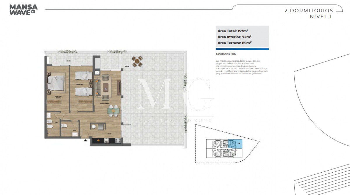 Apartamento ID.583 - Departamentos en primera linea con vista al mar 2 dormitorios