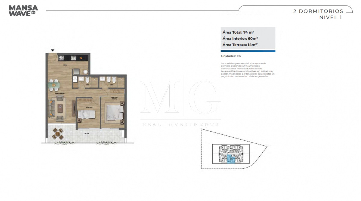 Apartamento ID.583 - Departamentos en primera linea con vista al mar 2 dormitorios