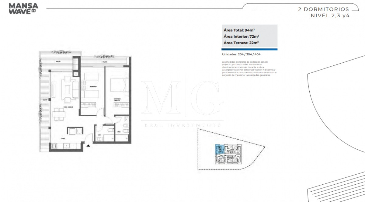 Apartamento ID.583 - Departamentos en primera linea con vista al mar 2 dormitorios