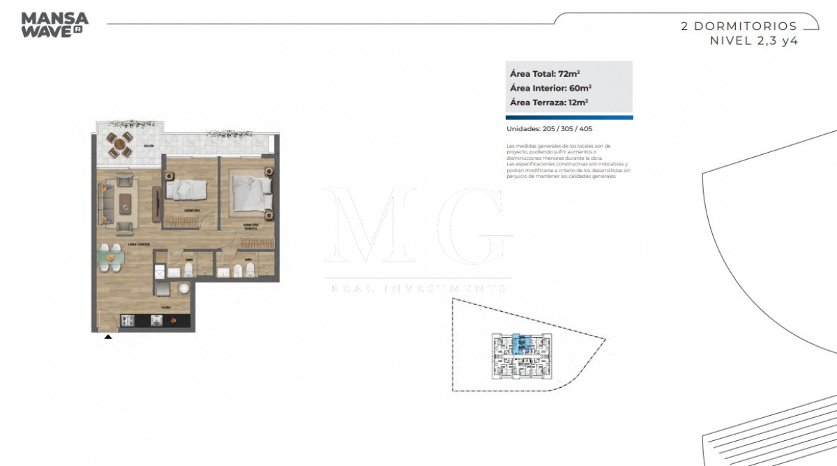 Apartamento ID.583 - Departamentos en primera linea con vista al mar 2 dormitorios