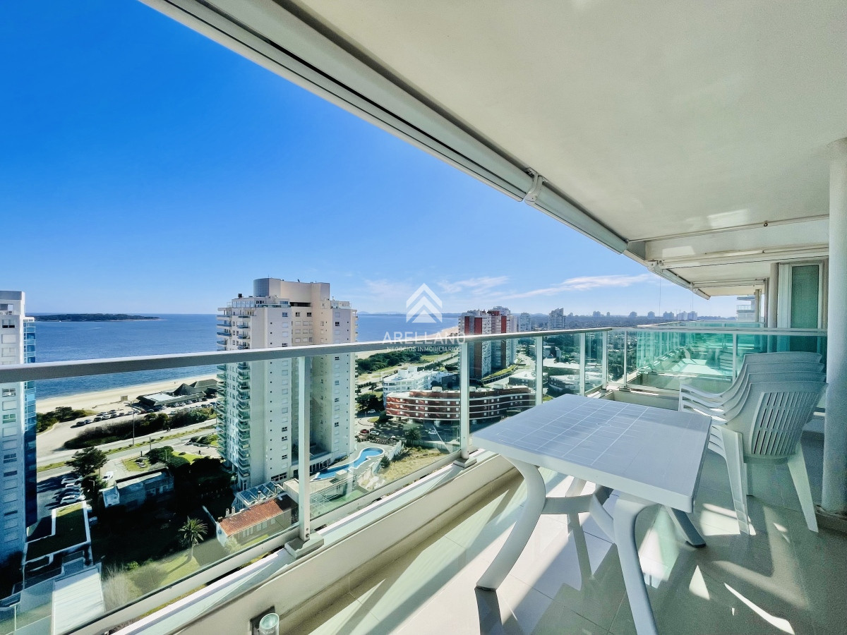 Apartamento ID.3801 - Alquiler Apartamento con Vista al Mar de 2 Dormitorios a Una Cuadra de la Playa, Punta del Este