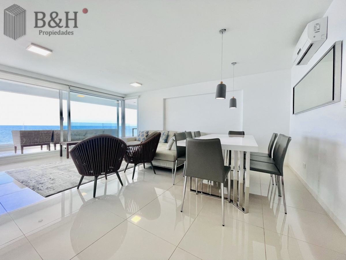 Apartamento ID.350 - Apartamento de 3 Dormitorios y Parrillero Frente al Mar, Playa Mansa