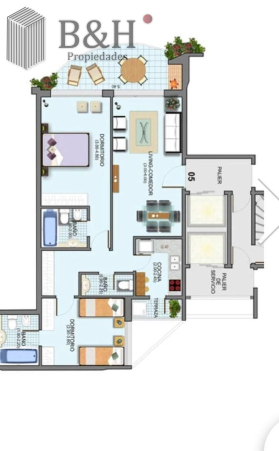 Apartamento ID.1717 - Alquiler temporario de apartamento piso alto de dos dormitorios con parrillero a gas en terraza, Playa Mansa 