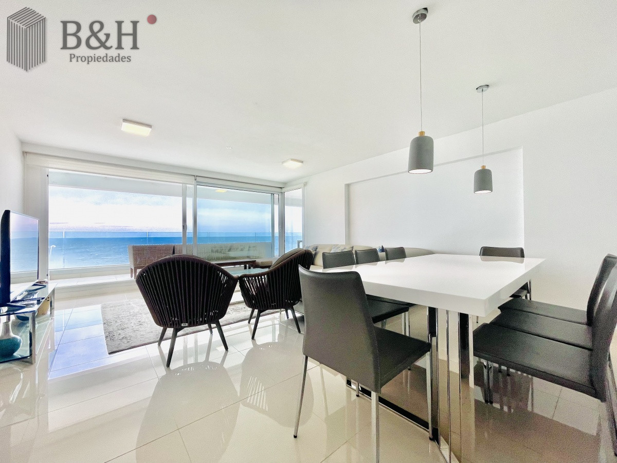Apartamento ID.350 - Apartamento de 3 Dormitorios y Parrillero Frente al Mar, Playa Mansa