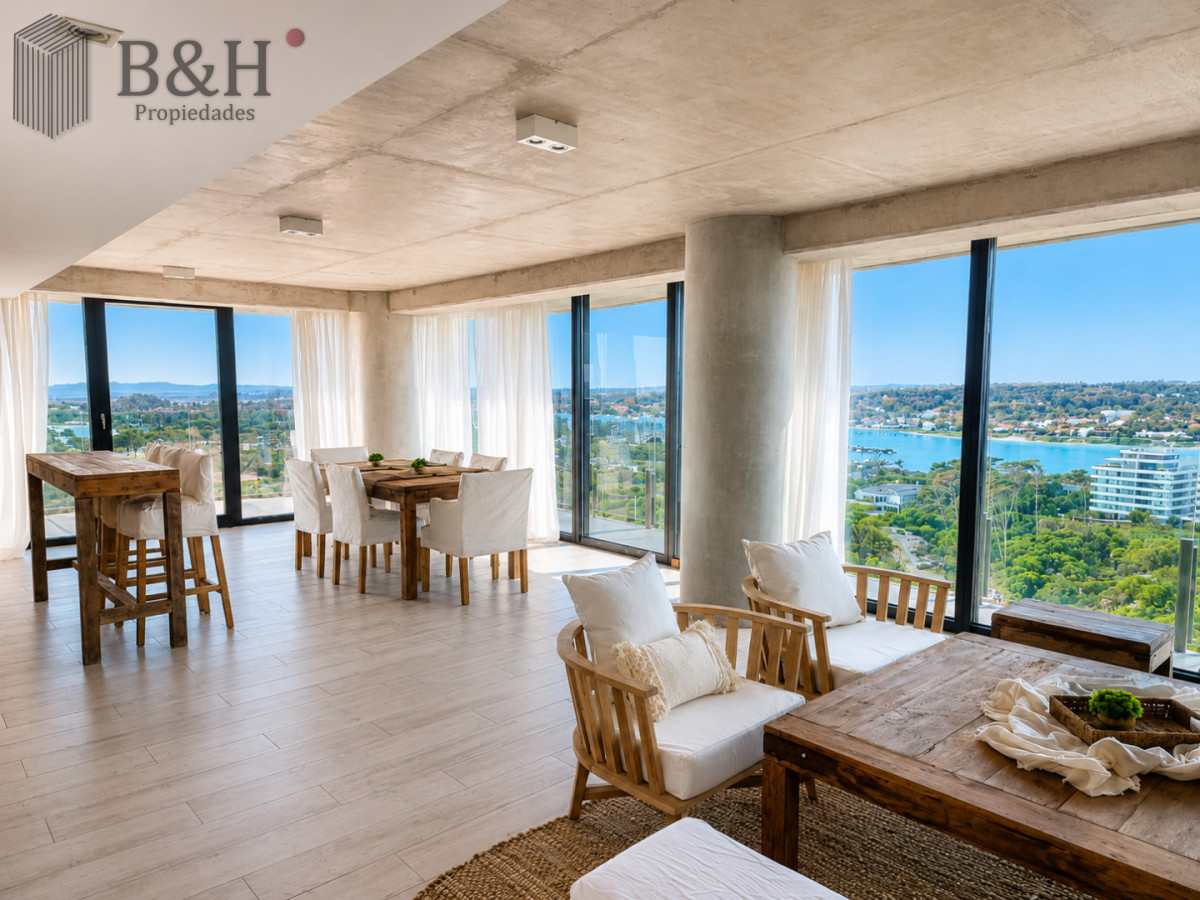 Apartamento ID.7669 - Espectacular Apartamento de 2 Dormitorios y Medio, piso alto, Torre Surfside, Punta del Este