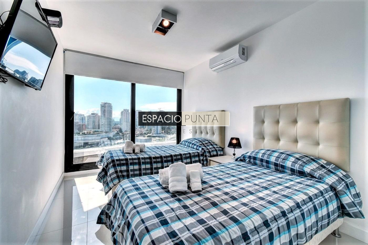 Apartamento ID.1280 - Venta y alquiler temporal de apartamento de dos dormitorios en edificio Art Tower, La Pastora, Punta del Este