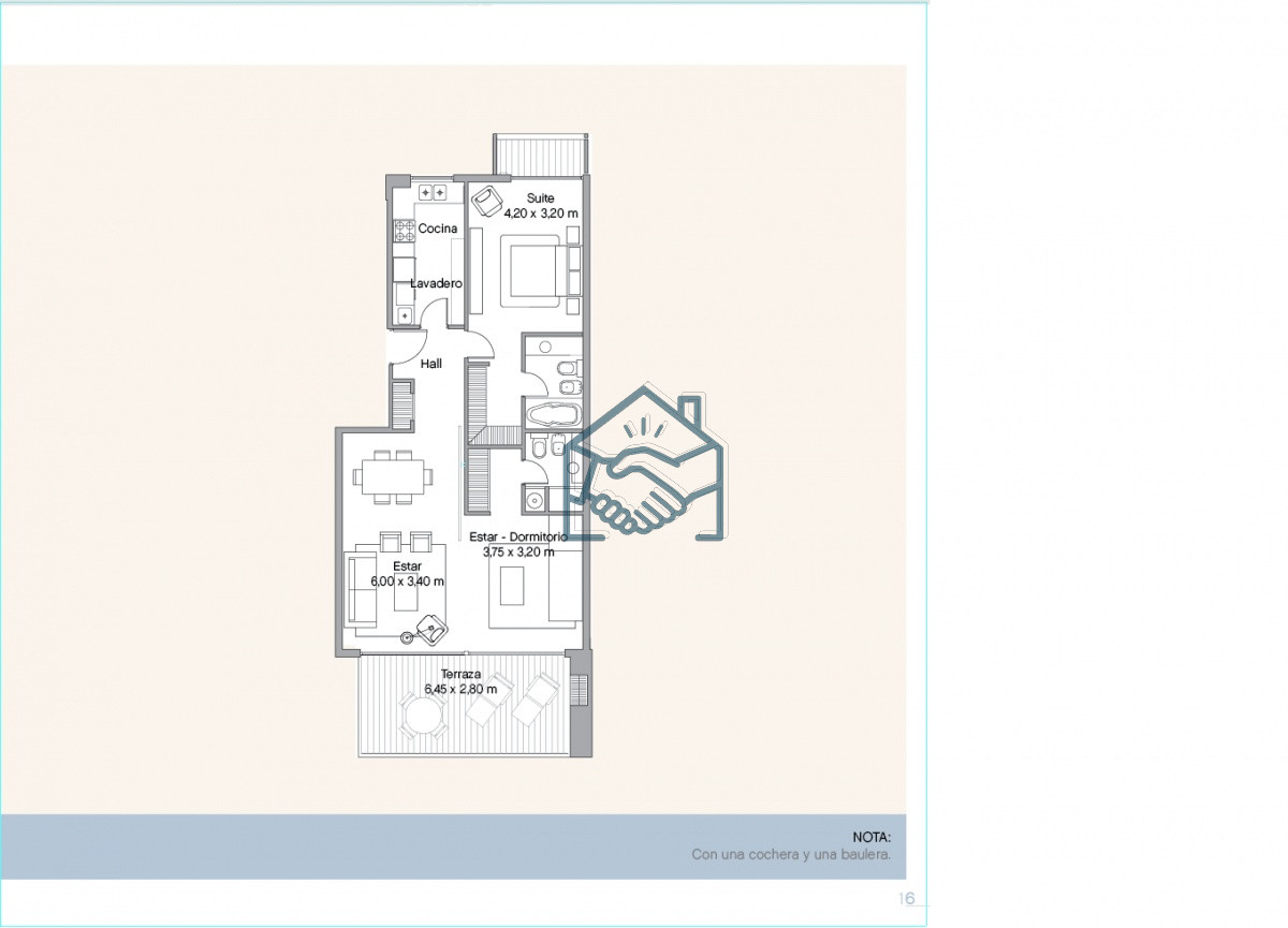 Apartamento ID.608/Venta-y-alquiler-de-apartamento-de-dos-dormitorios-con-parrillero-de-uso-exclusivo-en-Punta-Ballena - Venta y alquiler de apartamento de dos dormitorios con parrillero de uso exclusivo en Punta Ballena
