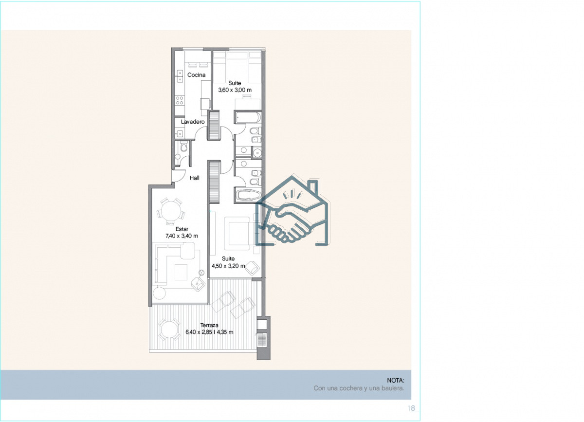 Apartamento ID.608/Venta-y-alquiler-de-apartamento-de-dos-dormitorios-con-parrillero-de-uso-exclusivo-en-Punta-Ballena - Venta y alquiler de apartamento de dos dormitorios con parrillero de uso exclusivo en Punta Ballena
