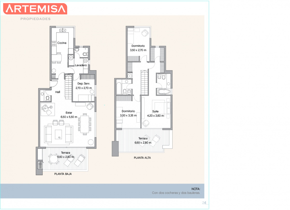 Apartamento ID.634 - Venta y alquiler de apartamento de dos dormitorios con parrillero de uso exclusivo en Punta Ballena