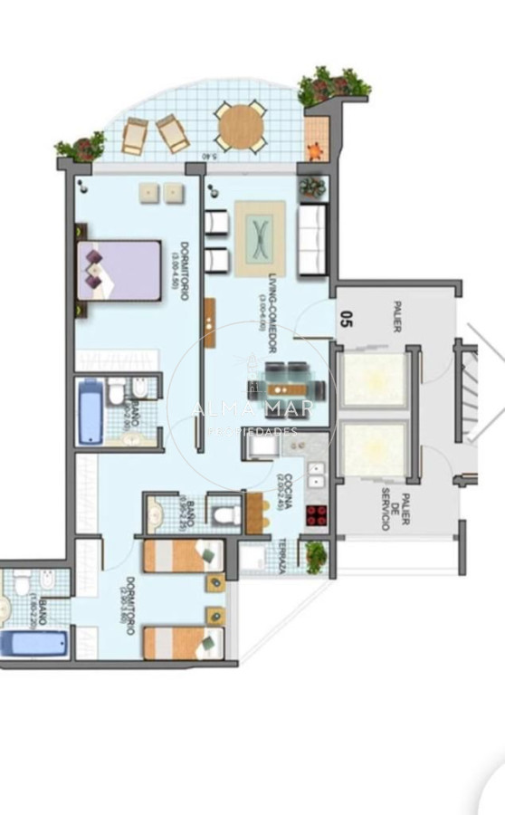Apartamento ID.868 - Moderno Apartamento de 2 Dormitorios en Venta, Playa Mansa 