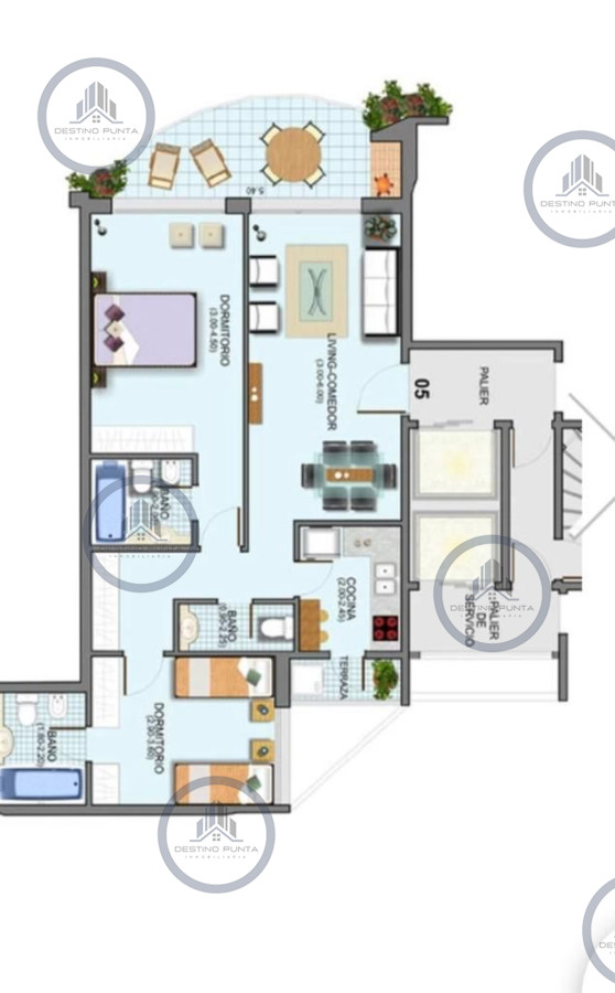 Apartamento ID.1755 - Moderno Apartamento de 2 Dormitorios en Venta, Playa Mansa 