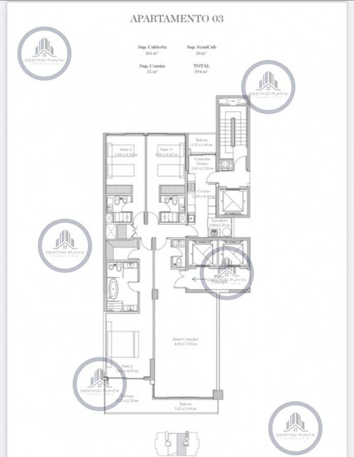 Apartamento ID.291 - Venta de Apartamento de 3 Dormitorios en suite en Le Parc 3 de Playa Brava, Punta del Este