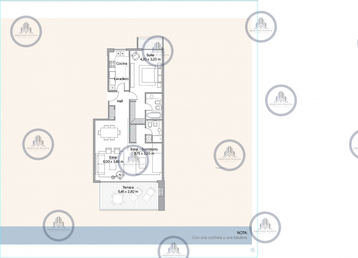 Apartamento ID.1192 - Venta y alquiler de apartamento de dos dormitorios con parrillero de uso exclusivo en Punta Ballena