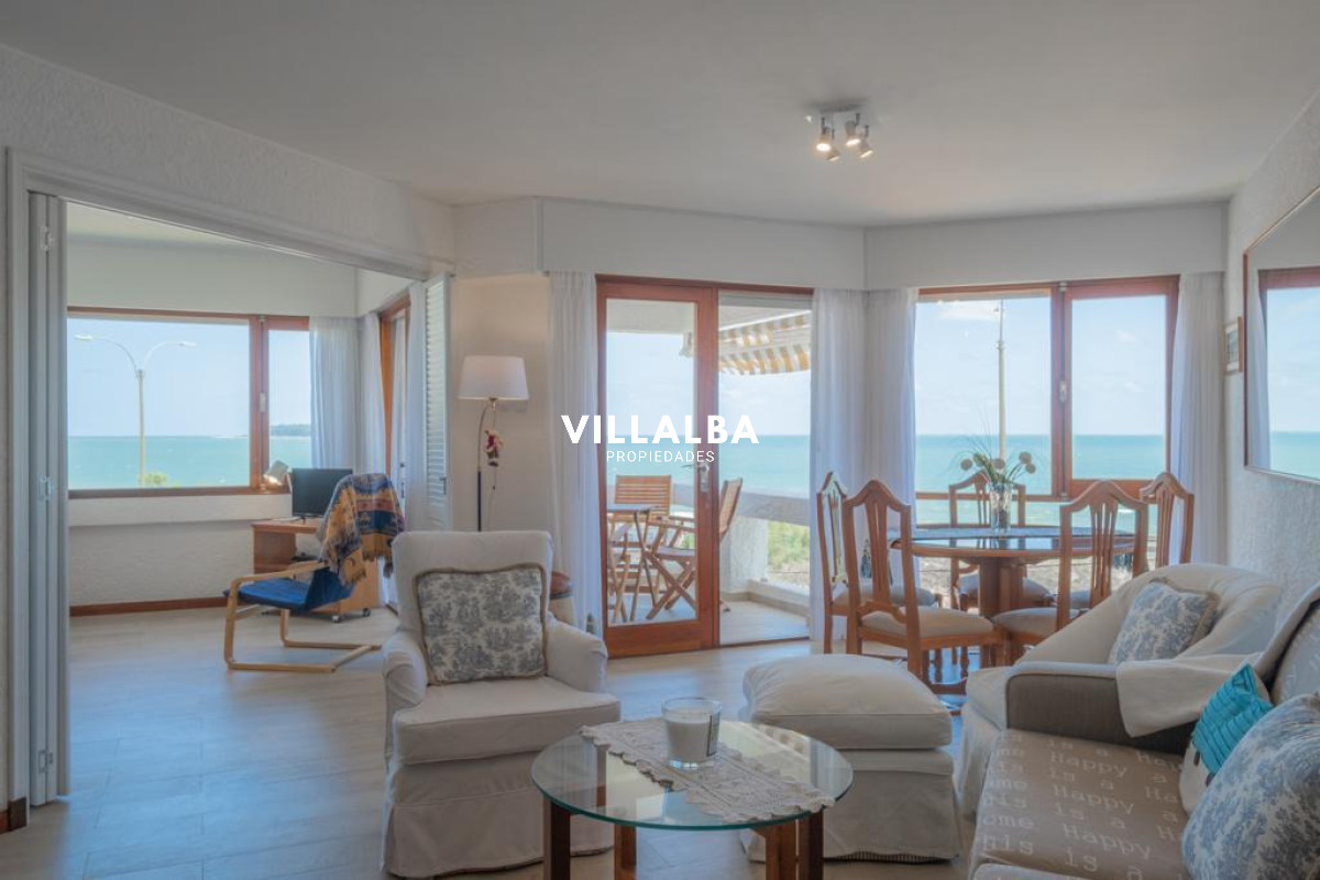 Apartamento ID.4144 - Apartamento 2 dormitorios Vista infinita al mar primera líneA con garage Playa Mansa Punta del Este