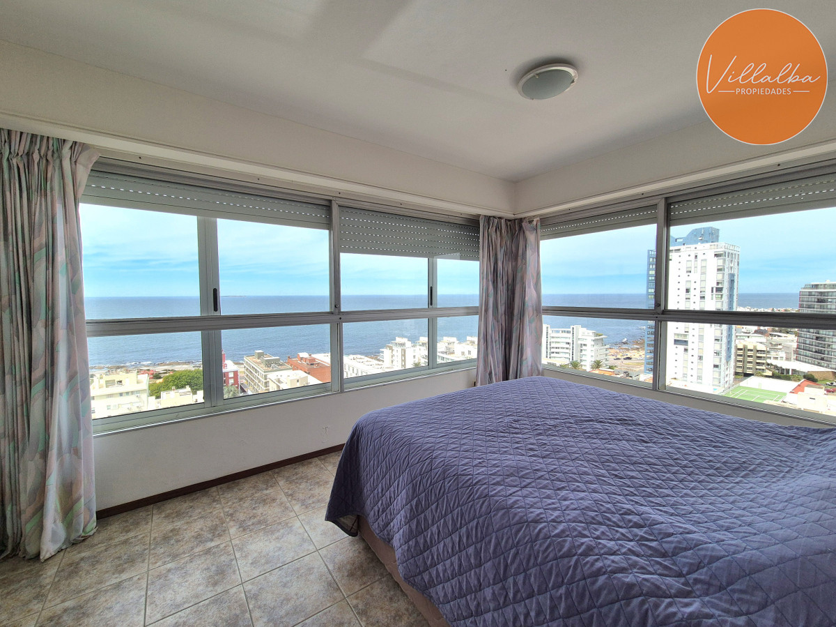 Apartamento ID.3627 - Apartamento piso alto 3 dormitorios terraza garage con vista al mar Península Punta del Este