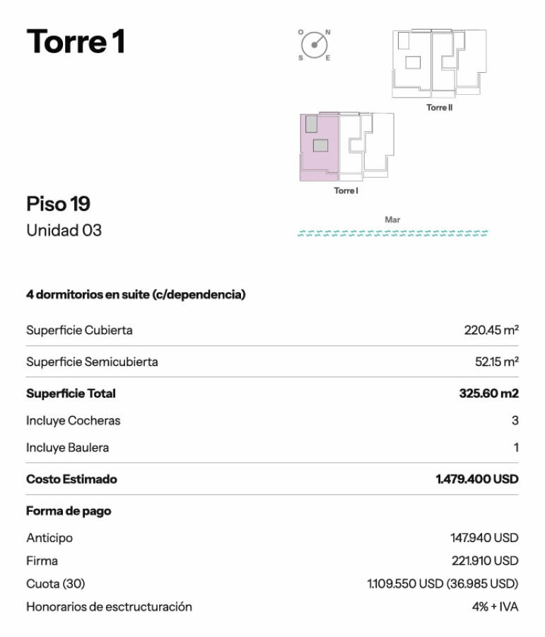 Apartamento ID.4436 - Venta apartamento 4 dormitorios 