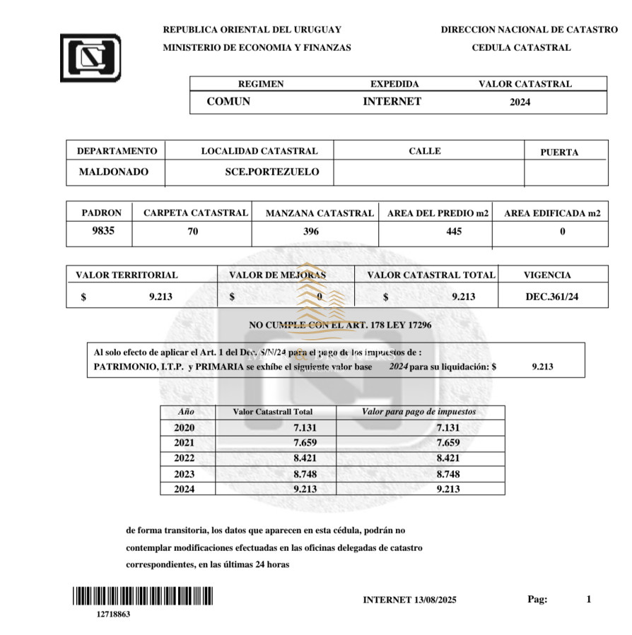 Terreno ID.1276 - Terreno en Punta Ballena, Sauce de Portezuelo