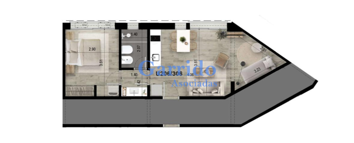 Apartamento ID.3581 - A estrenar!!! 1 dorm y medio- Playa Mansa