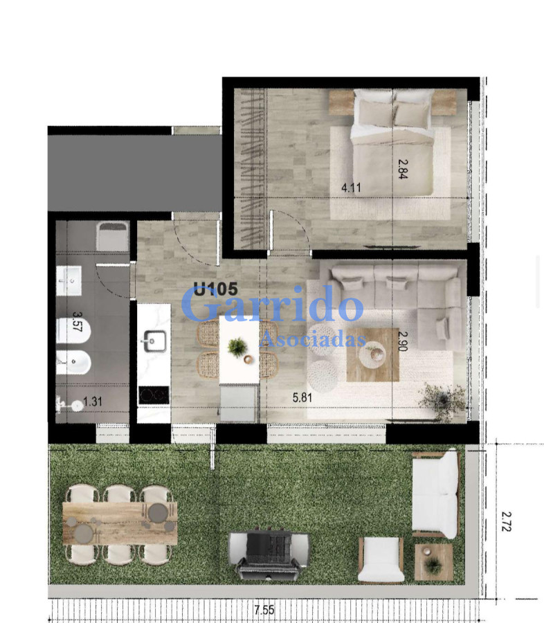 Apartamento ID.3584 - Apto 1 dormitorio con espectacular terraza- Mansa 